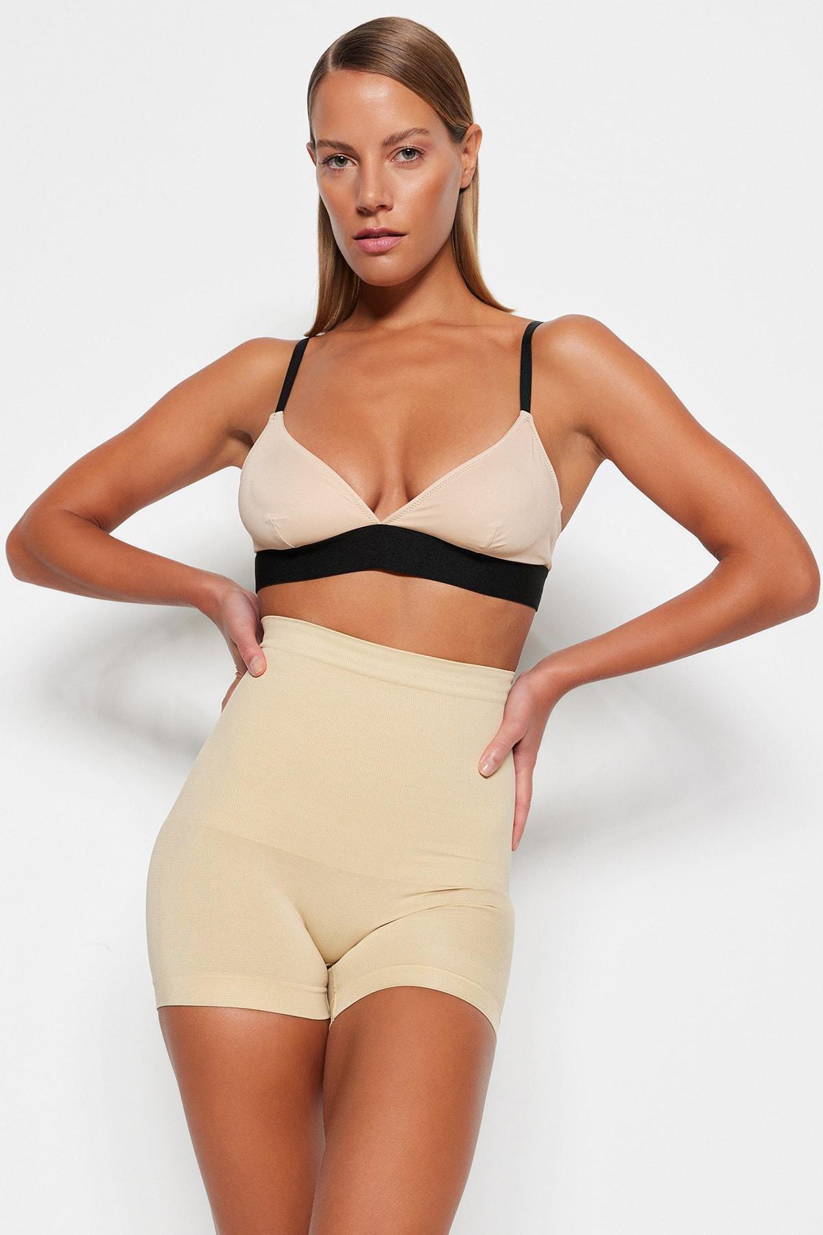 Cream High Waist Corset With Shorts, , large image number 0