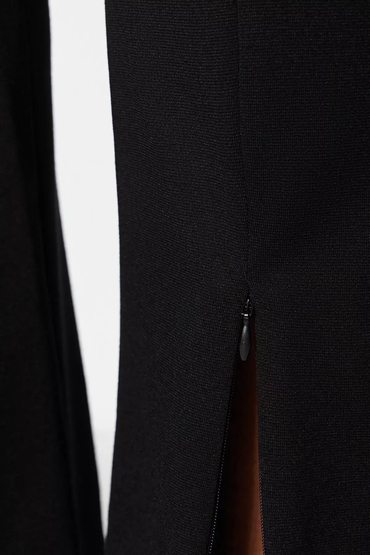 Black Skinny Plus Size Pants, Black, large image number 3