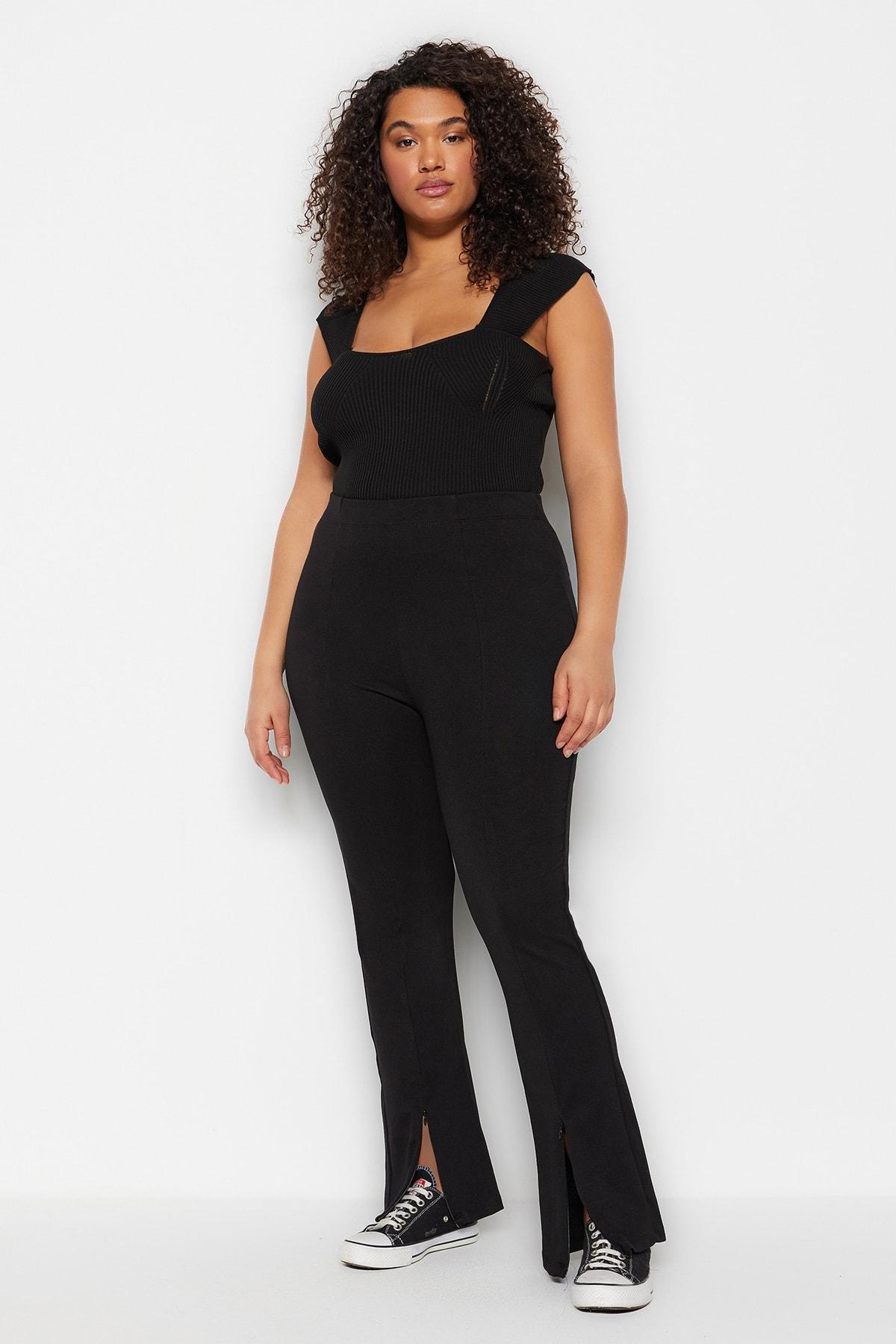 Black Skinny Plus Size Pants, , large image number 4
