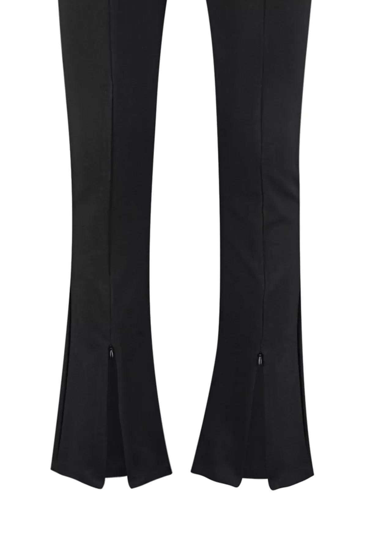Black Skinny Plus Size Pants, Black, large image number 6