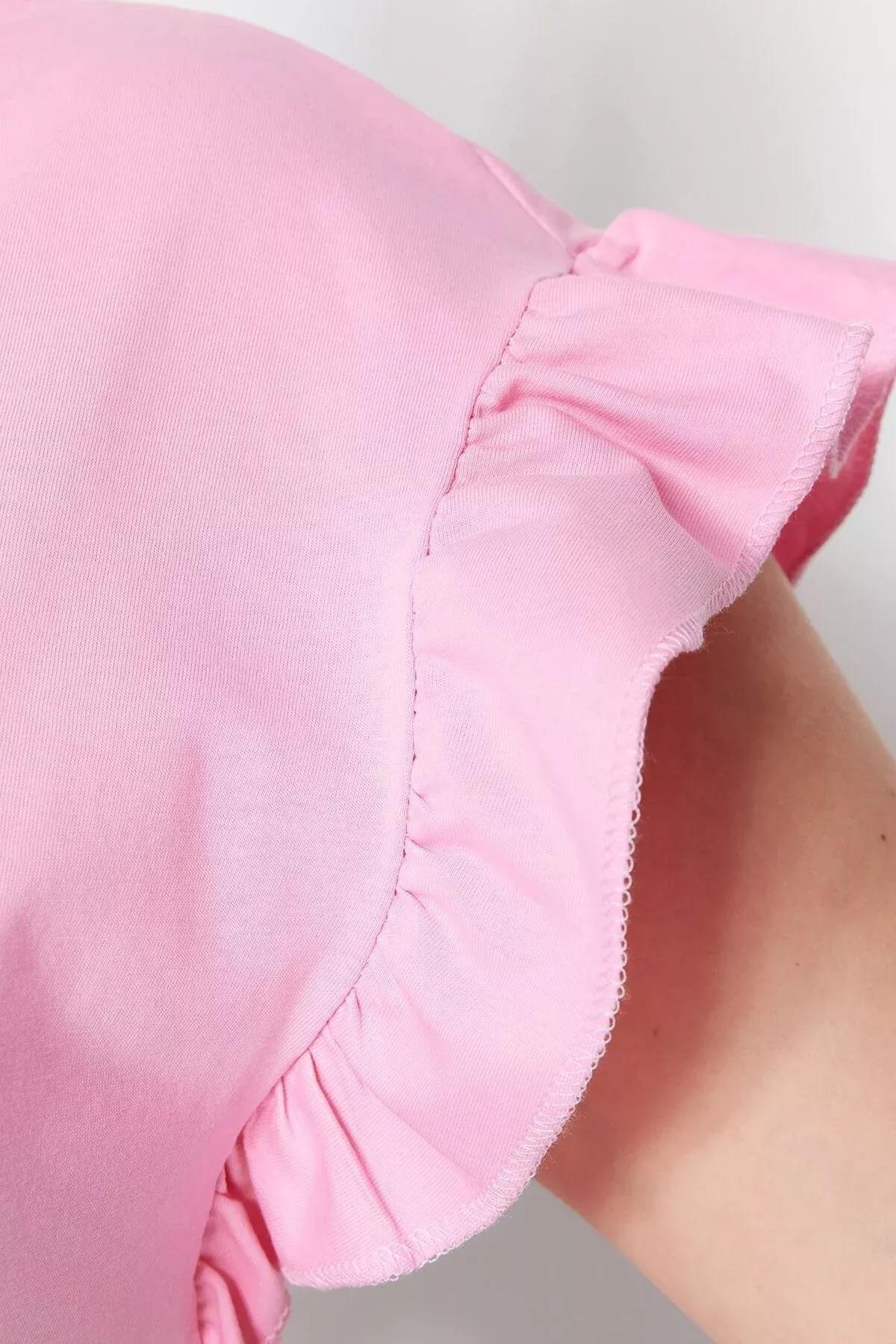 تيشيرت بقصة عادية للمقاسات الكبيرة، وردي, Pink, large image number 3