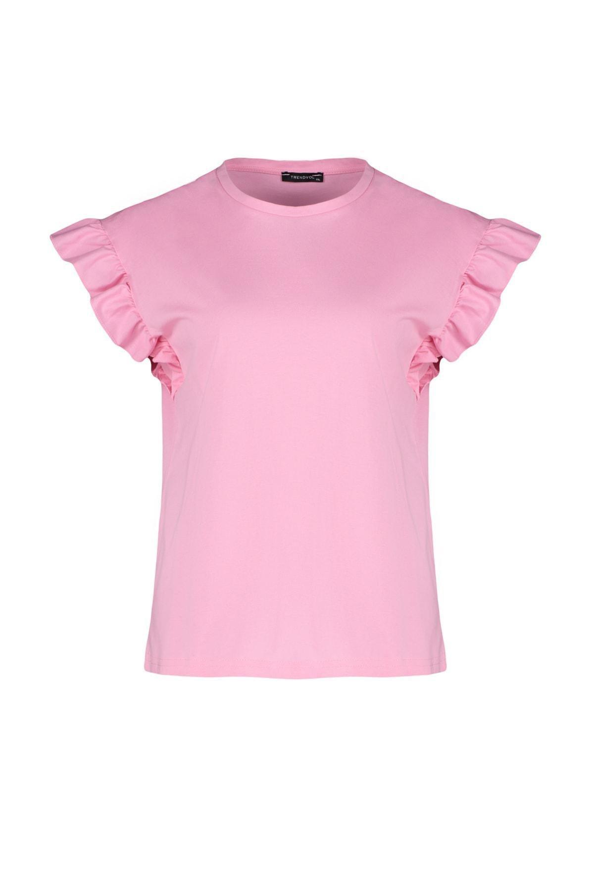 Pink Regular Plus Size T-Shirt, , large image number 6