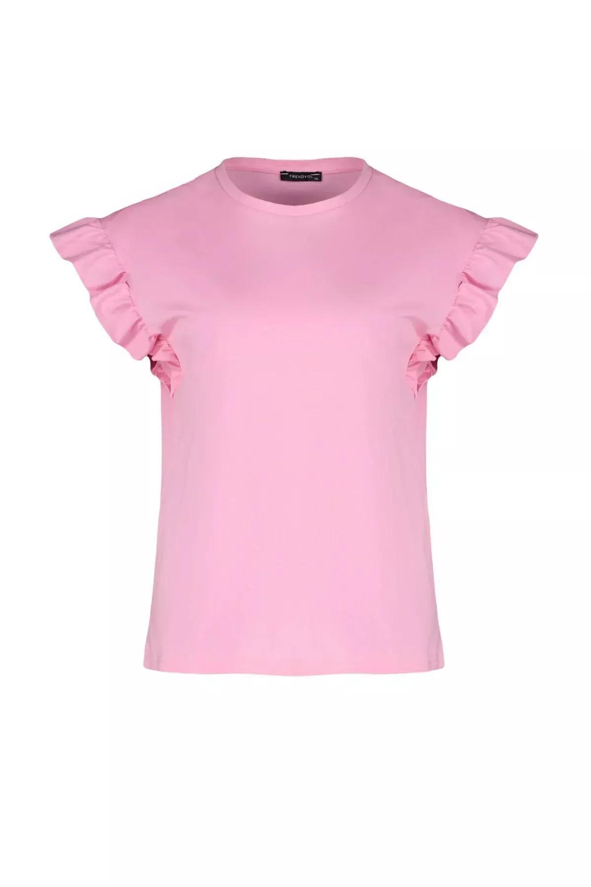 تيشيرت بقصة عادية للمقاسات الكبيرة، وردي, Pink, large image number 6