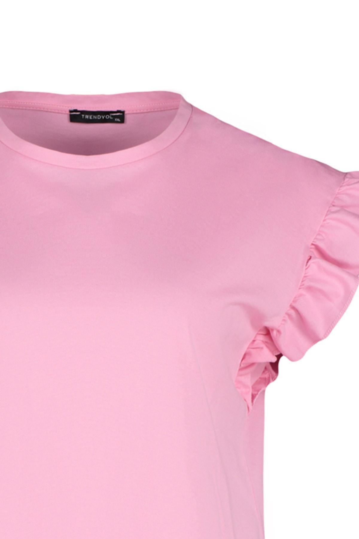 Pink Regular Plus Size T-Shirt, , large image number 7