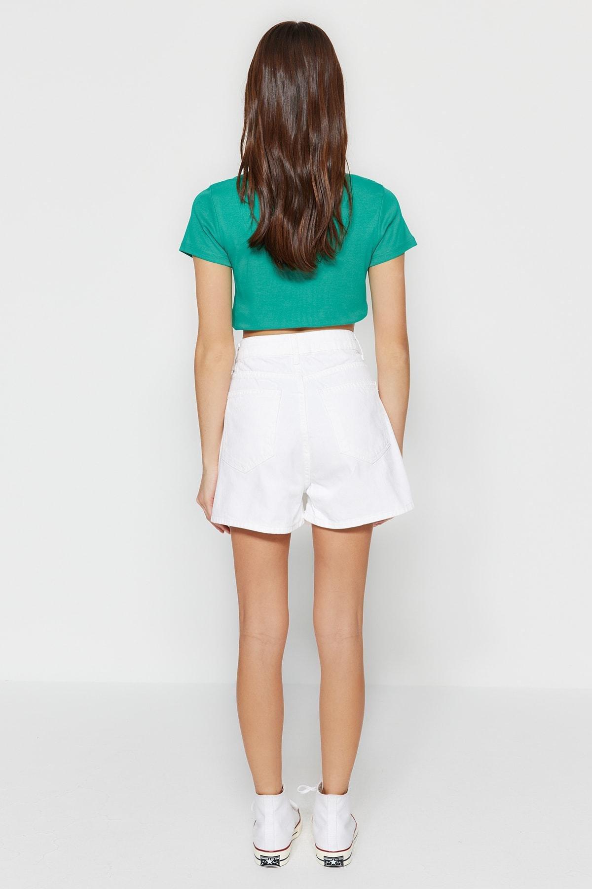 White High Waist Shorts, , large image number 5