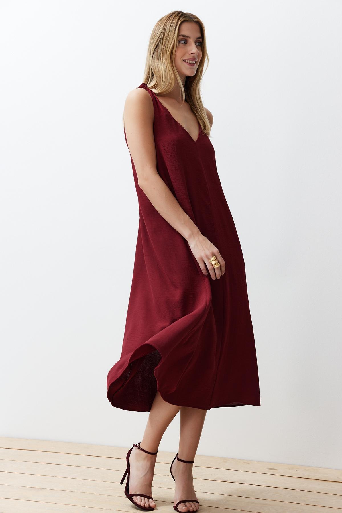 Burgundy Flowy Dress, , large image number 2