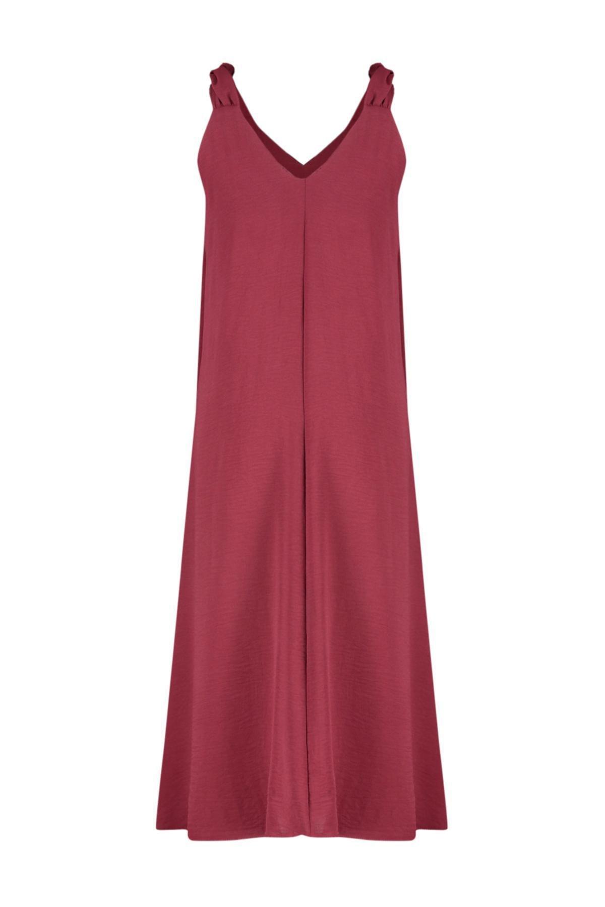 Burgundy Flowy Dress, , large image number 6
