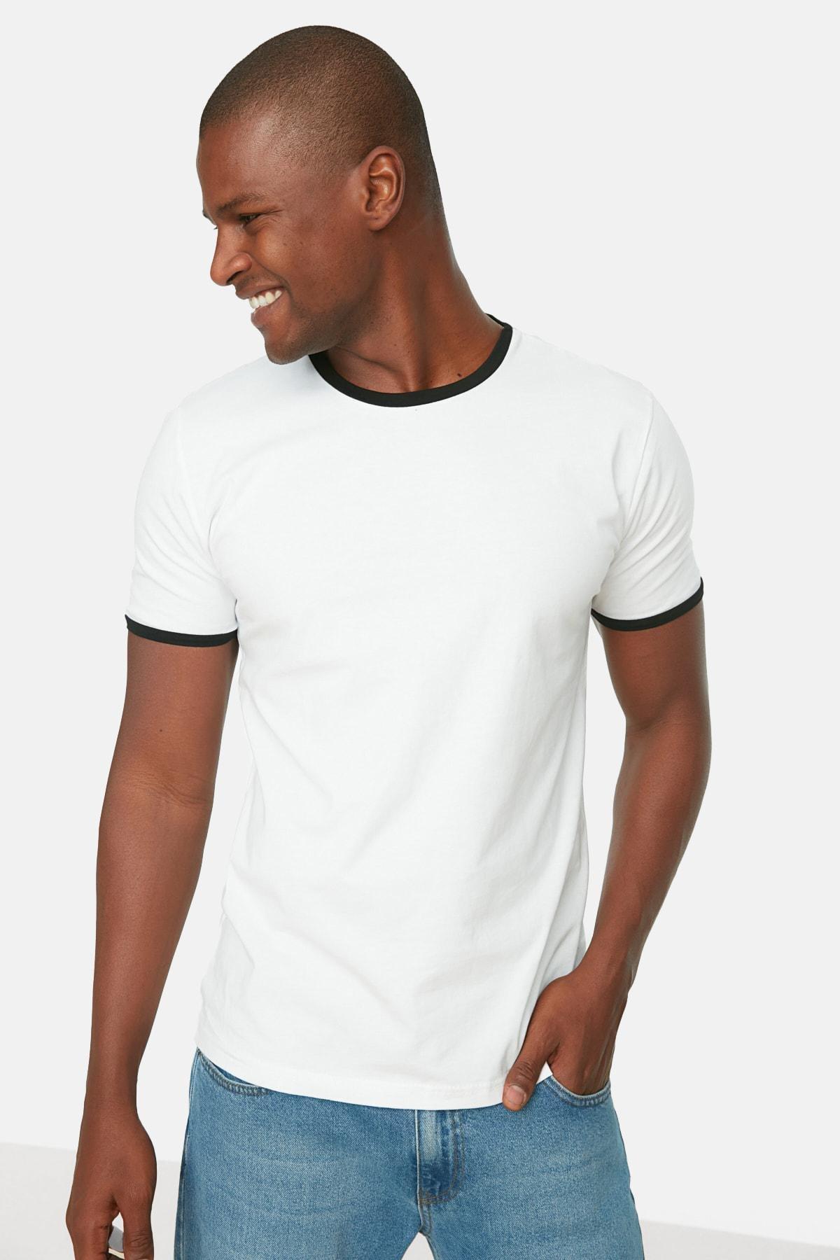 White Slim Cotton T-Shirt, , large image number 0