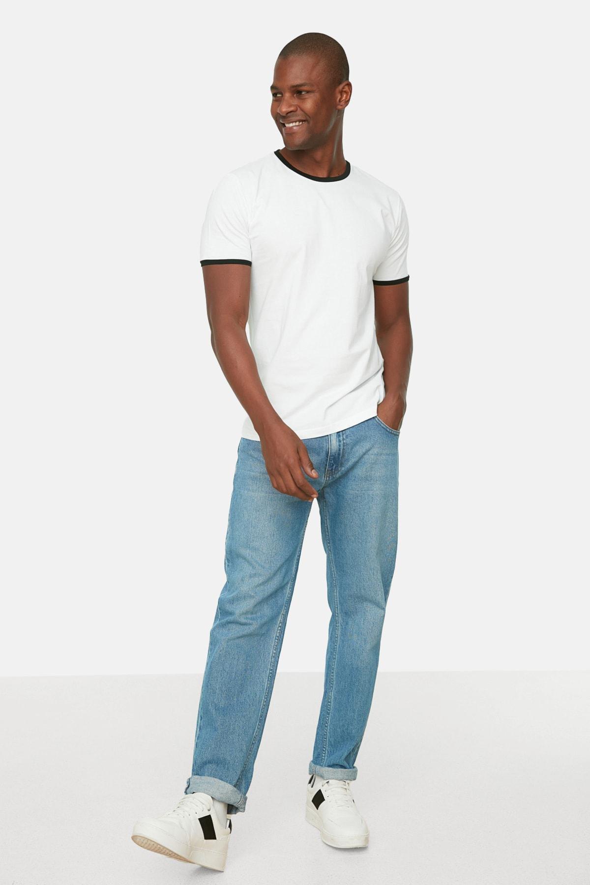 White Slim Cotton T-Shirt, , large image number 1