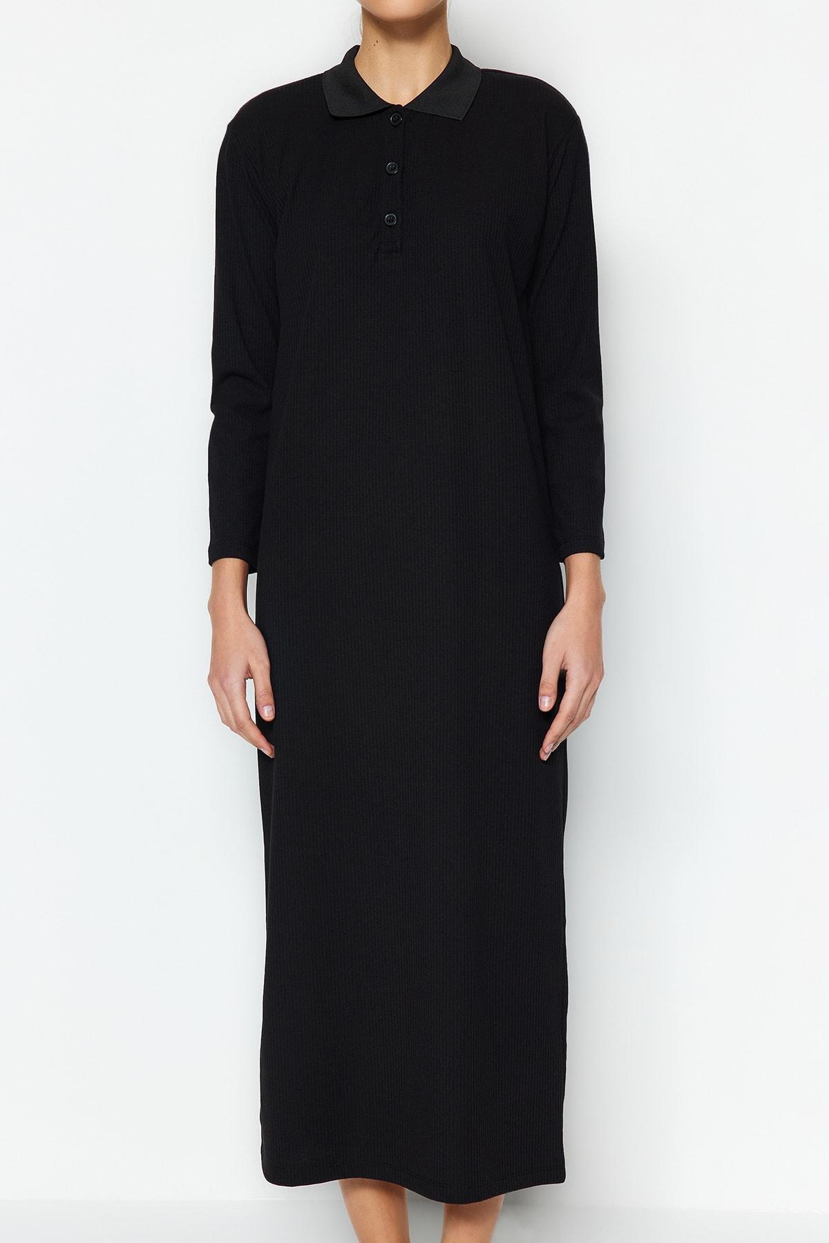 Black Polo Neck Dress, , large image number 3