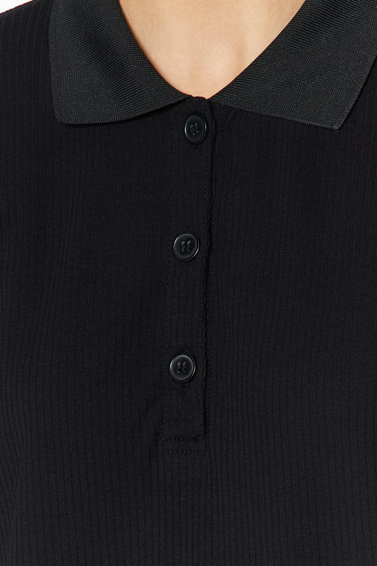 Black Polo Neck Dress, , large image number 4
