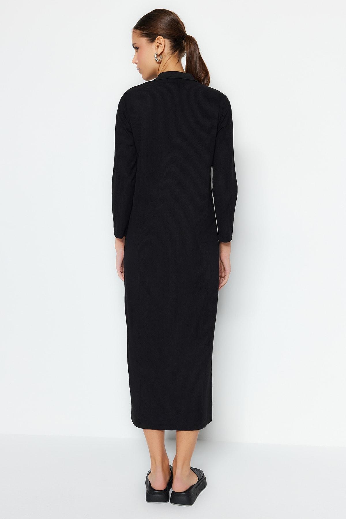 Black Polo Neck Dress, , large image number 5