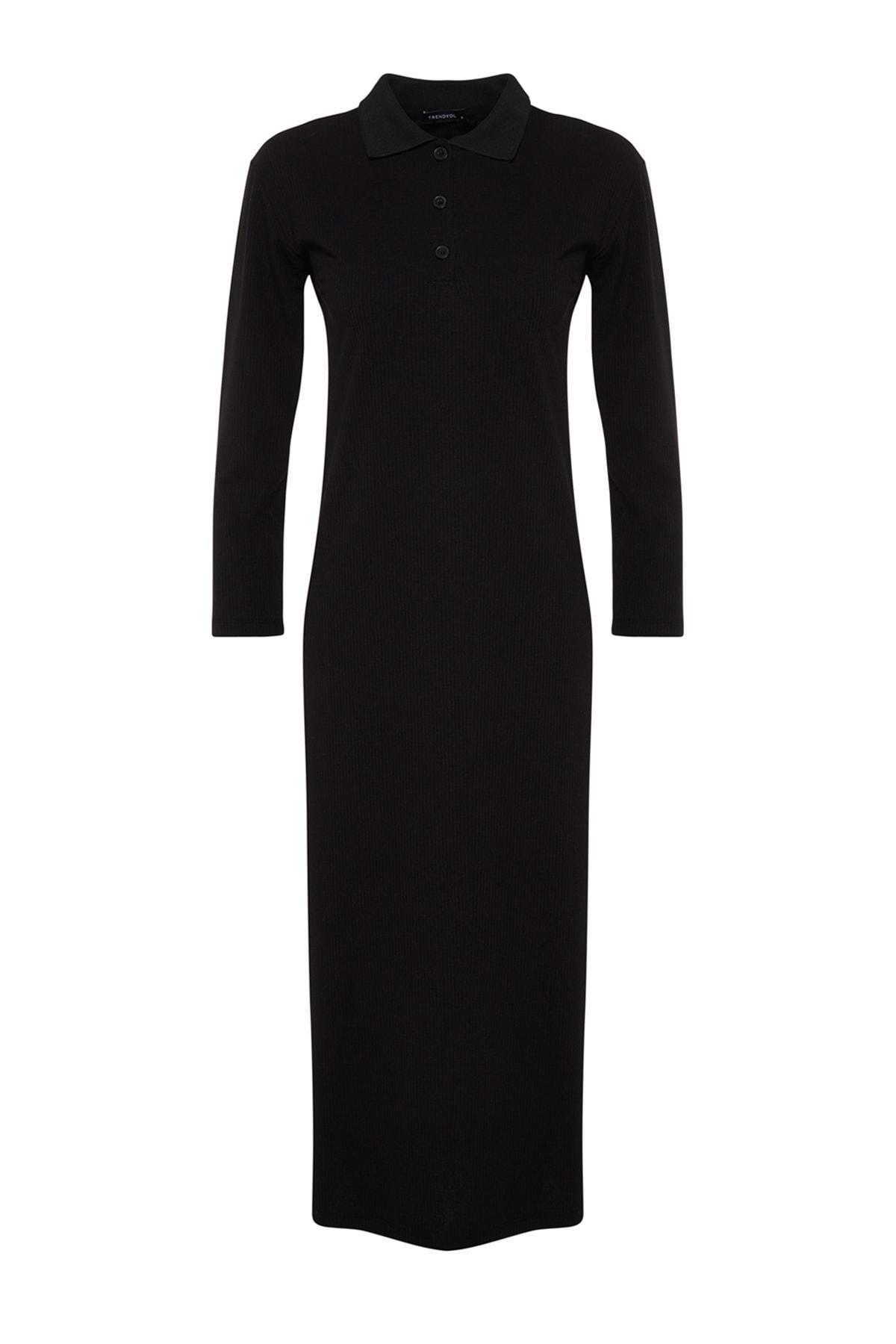 Black Polo Neck Dress, , large image number 6