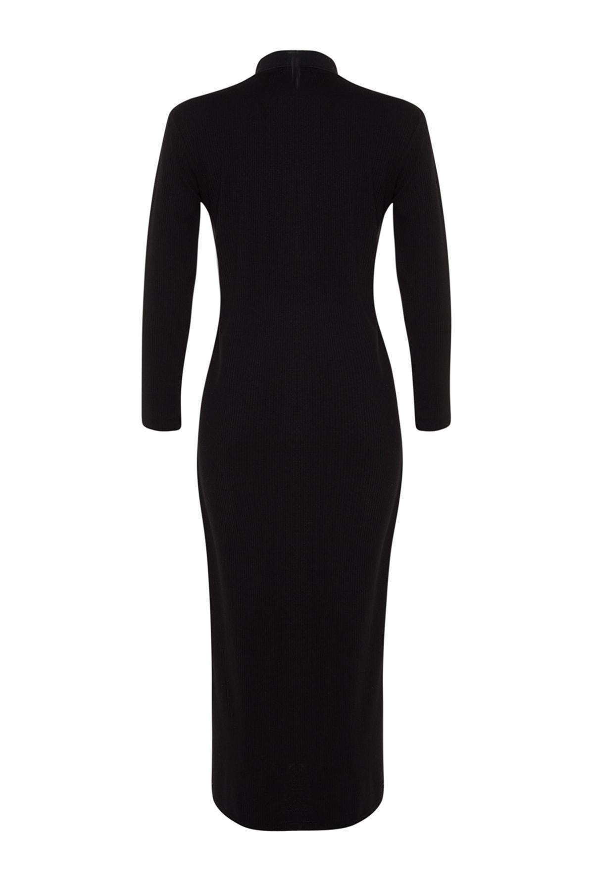 Black Polo Neck Dress, , large image number 8