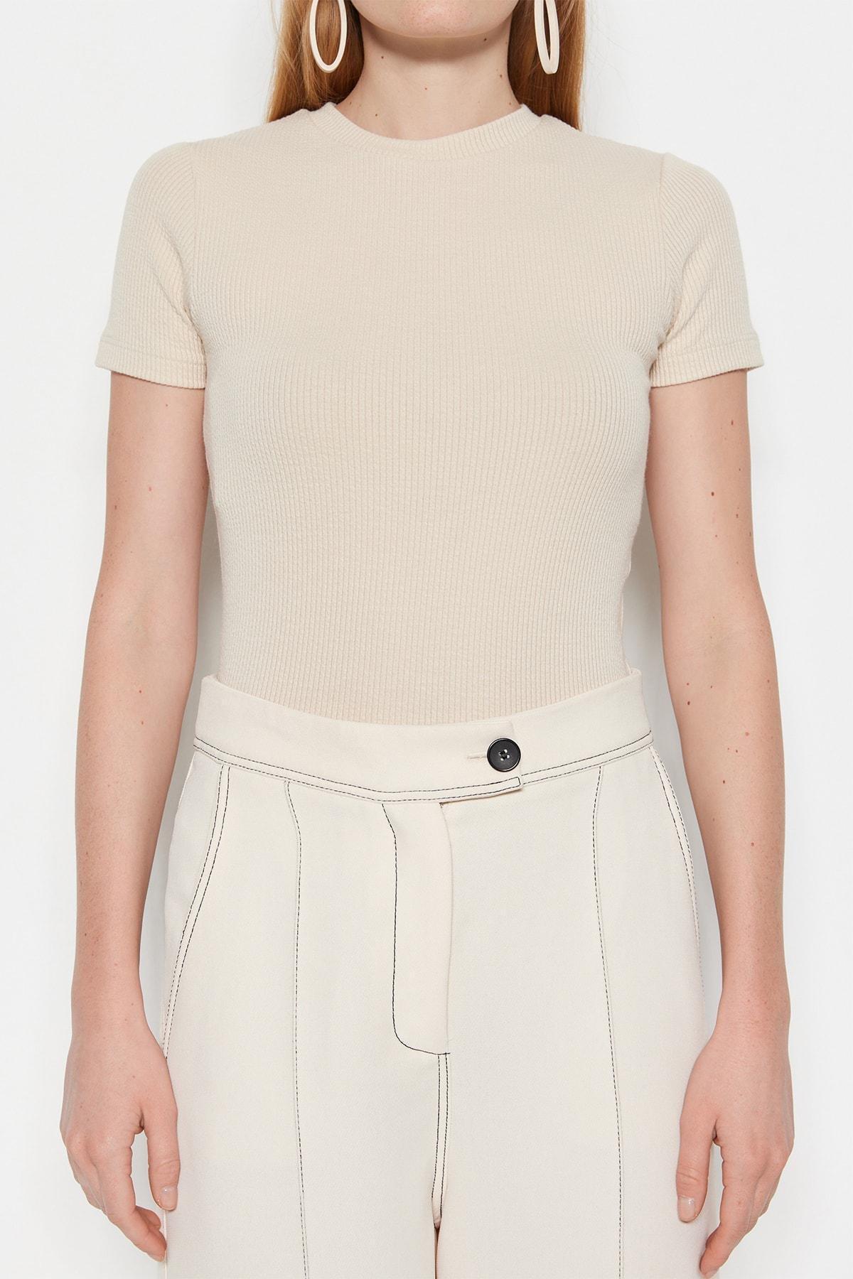 Beige Crew Neck Tunic, , large image number 3