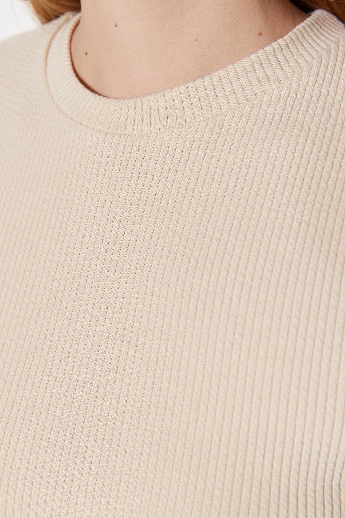 Beige Crew Neck Tunic, , large image number 4