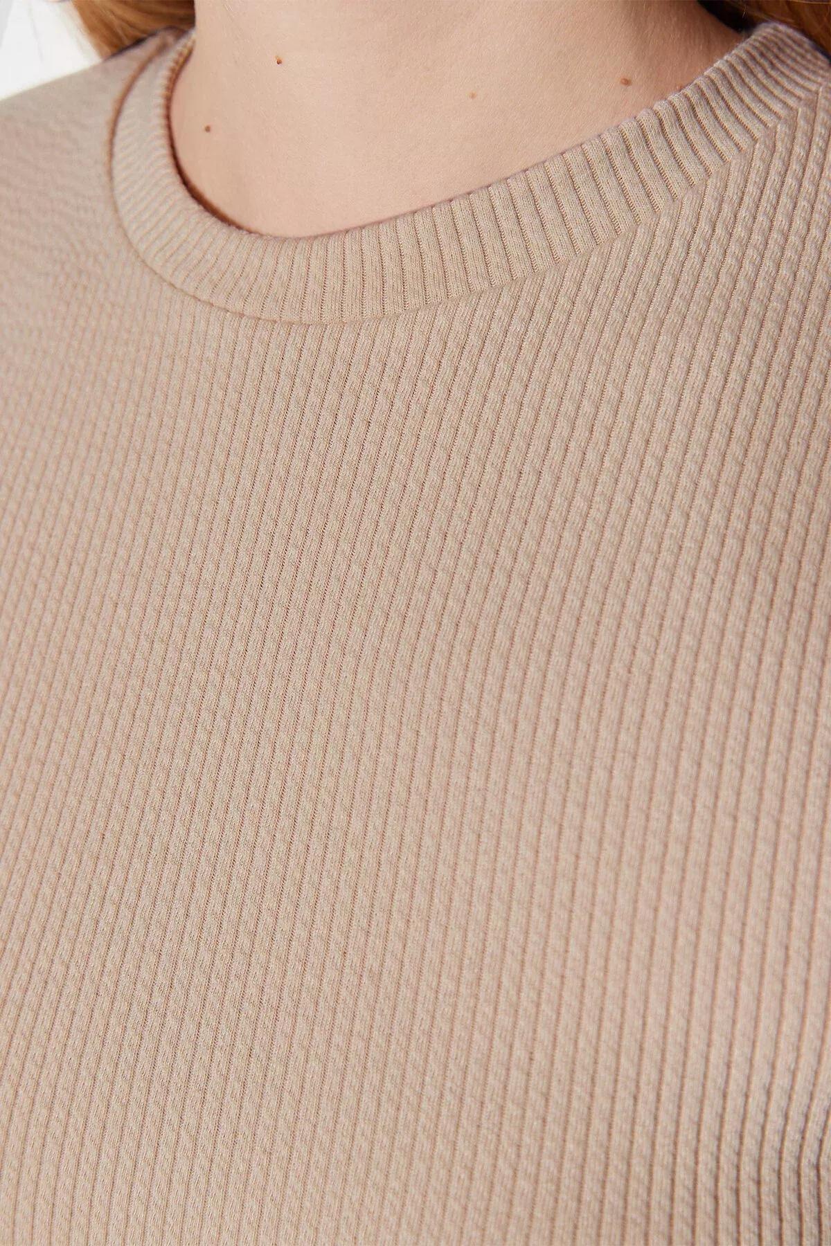 Beige Crew Neck Tunic, Beige, large image number 4