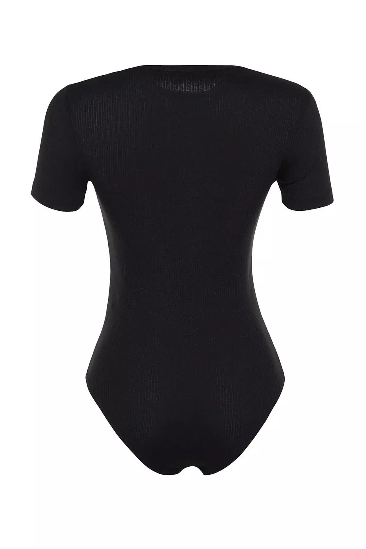 Black Crew Neck Tunic, Black, large image number 5