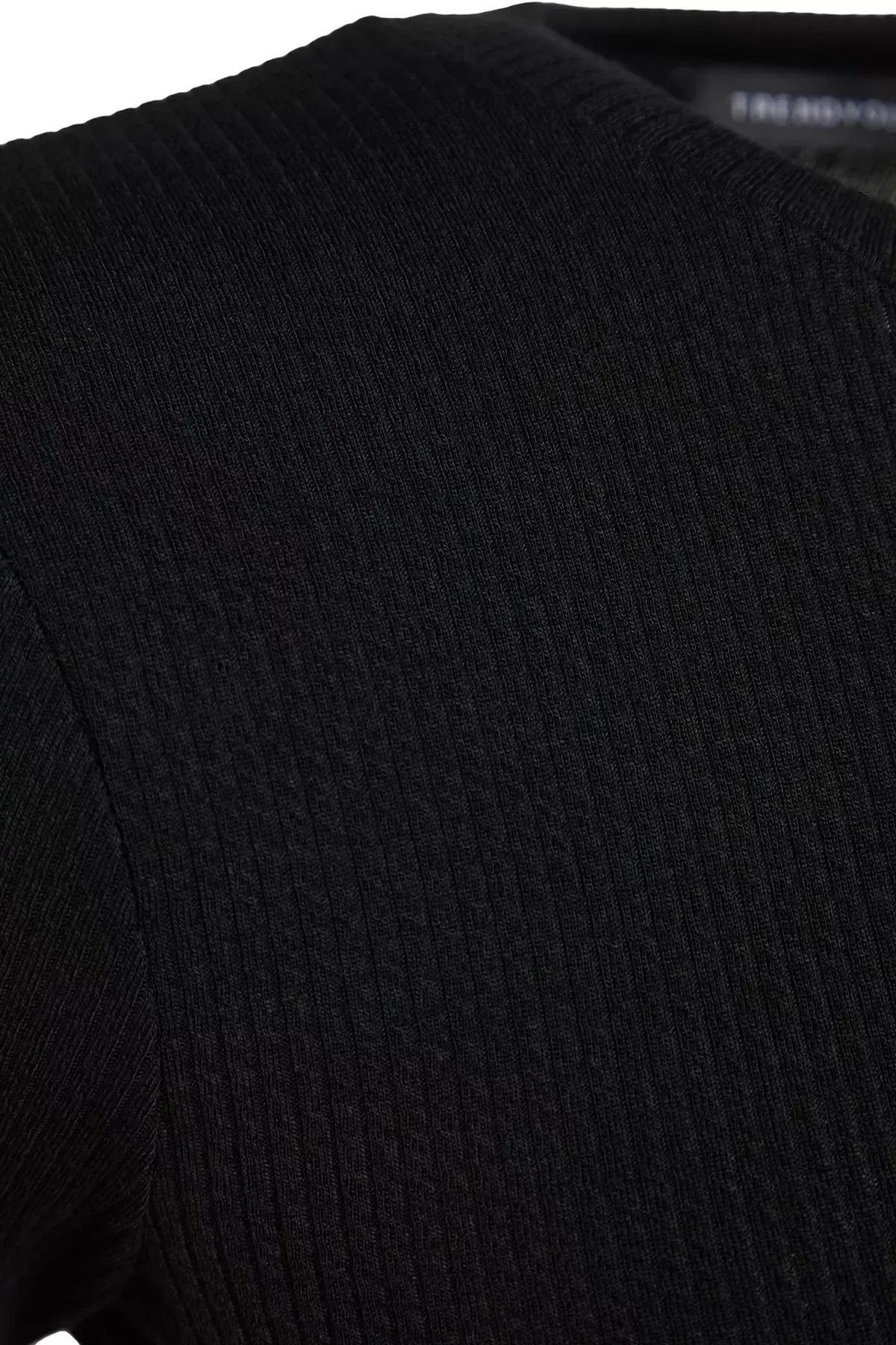 Black Crew Neck Tunic, Black, large image number 6