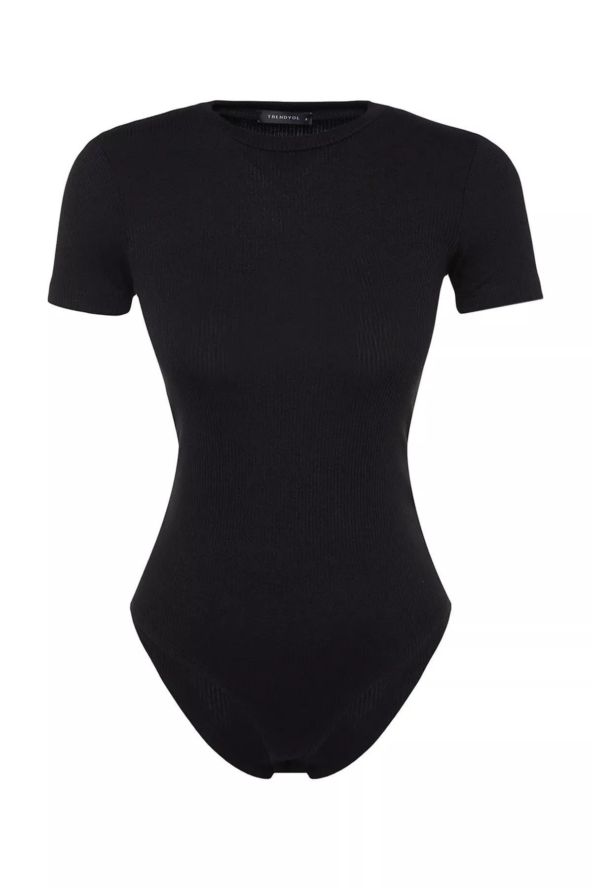 Black Crew Neck Tunic, Black, large image number 7