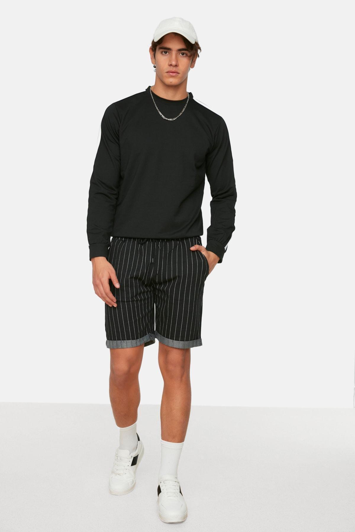 Black Striped Shorts, , large image number 2
