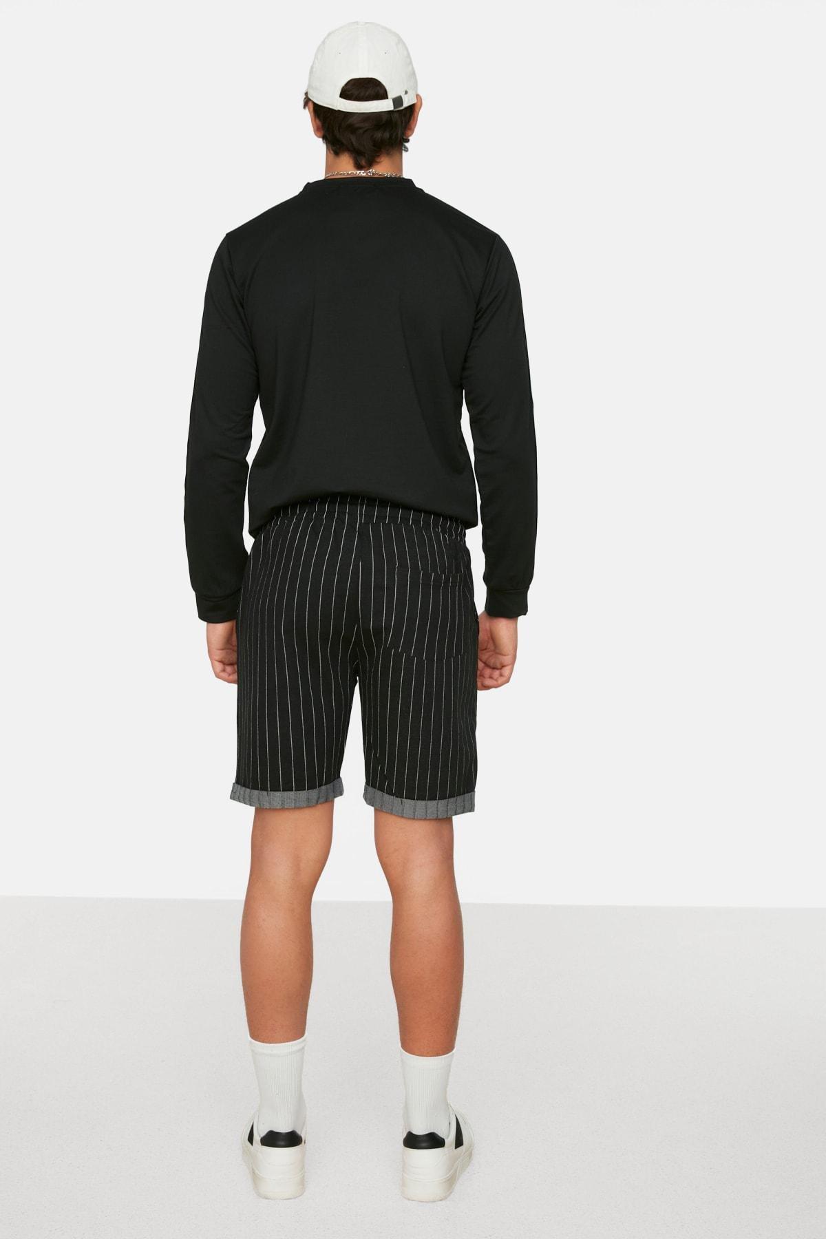 Black Striped Shorts, , large image number 4