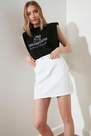Trendyol - White A Line Mini Plain Skirt