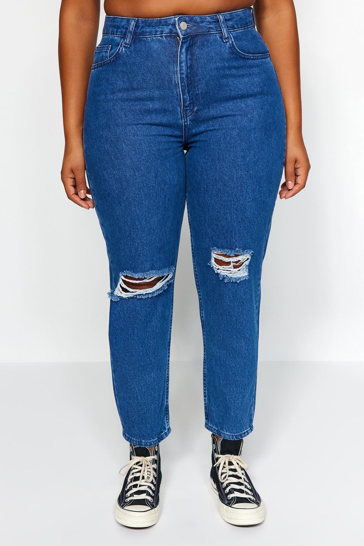 Blue Mom Plus Size Jeans, , large image number 8