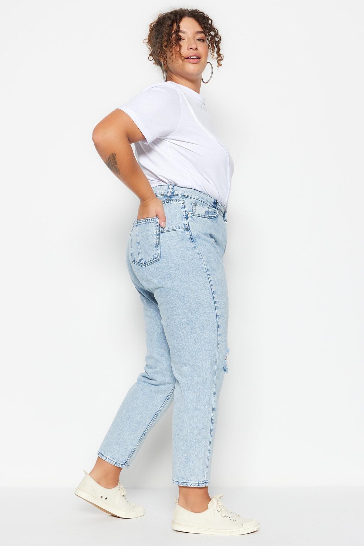 Blue Mom Plus Size Jeans, , large image number 9