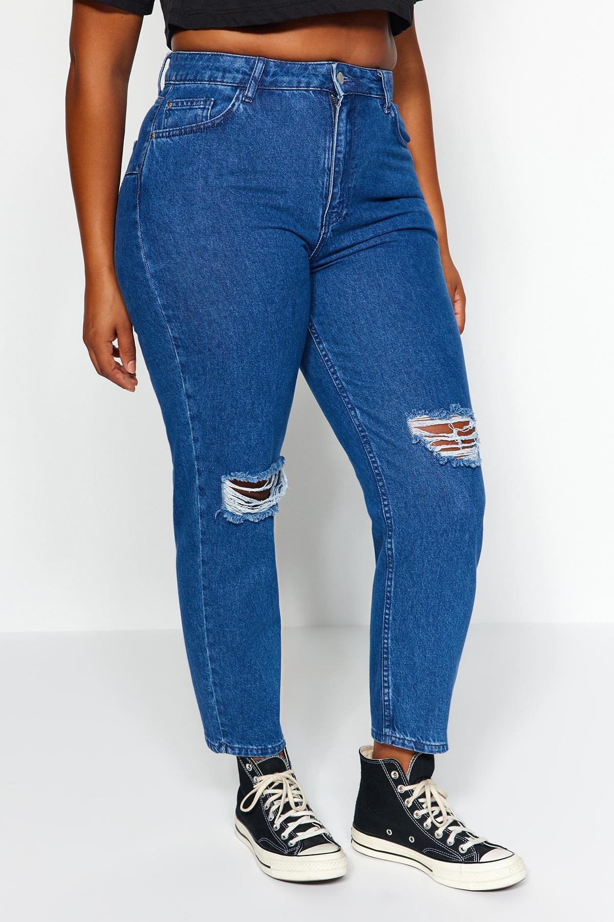 Blue Mom Plus Size Jeans, , large image number 10
