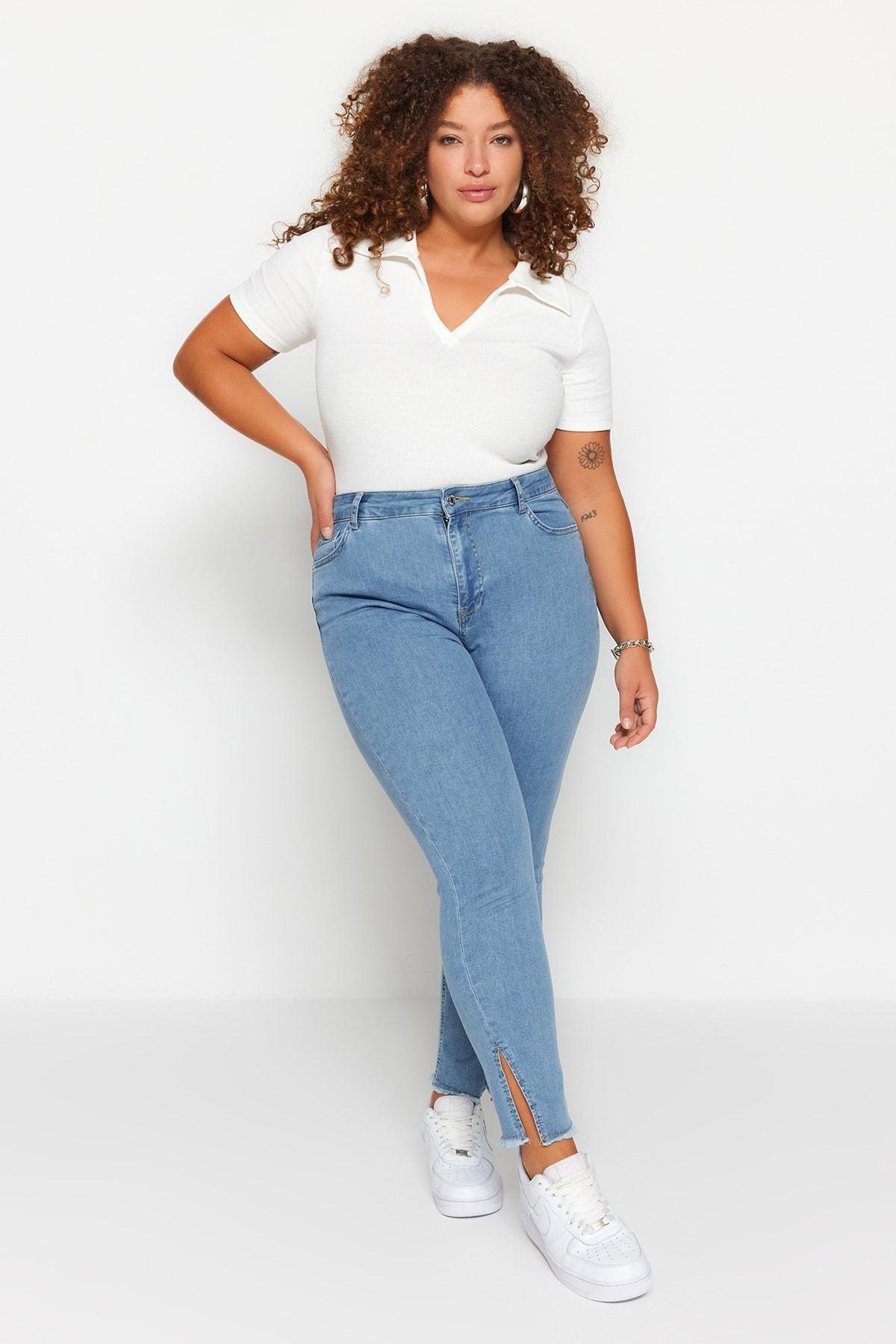 Blue Skinny Plus Size Jeans, , large image number 2
