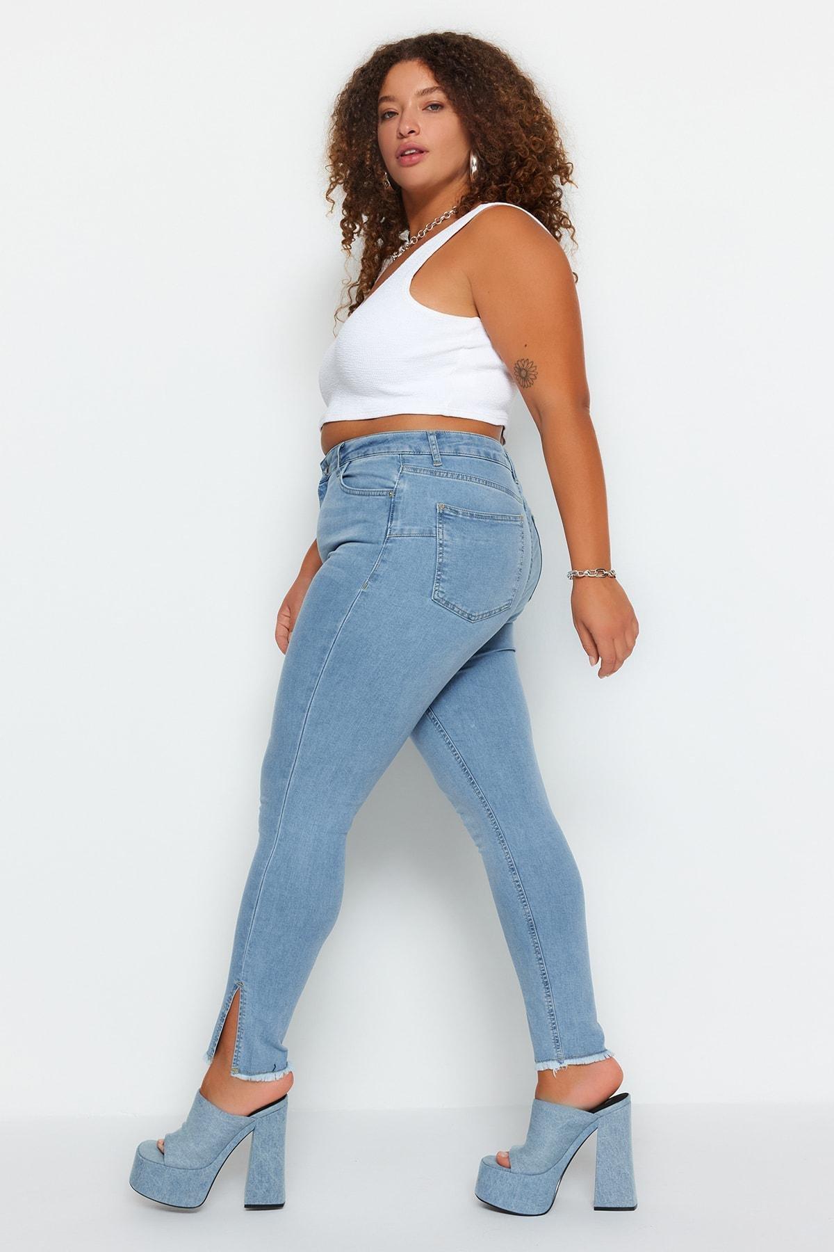 Blue Skinny Plus Size Jeans, , large image number 3