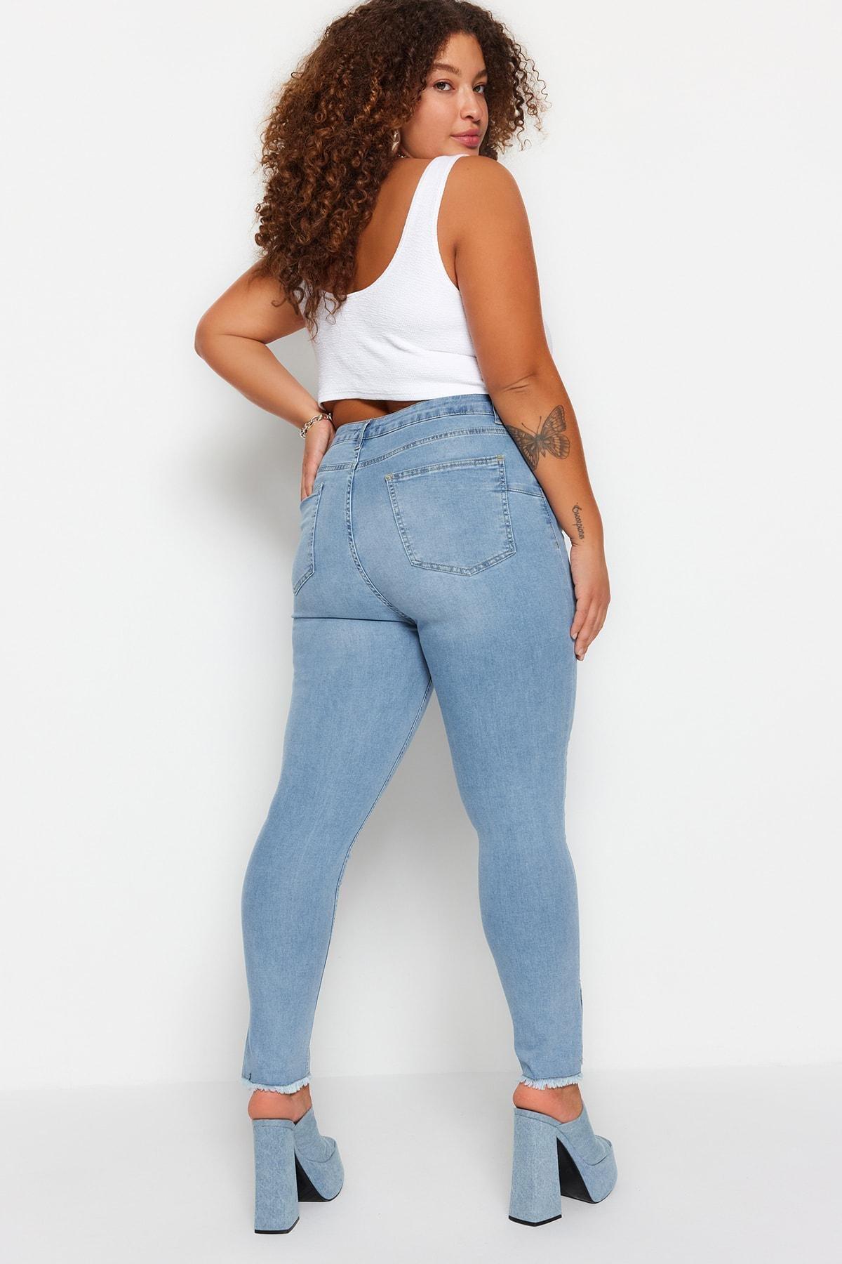 جينز بقصة سكيني فت للمقاسات الكبيرة، أزرق, , large image number 4