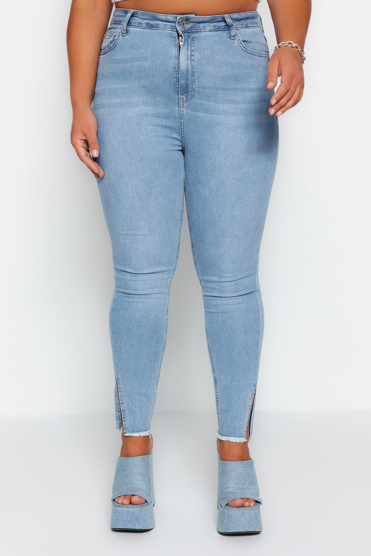 Blue Skinny Plus Size Jeans, , large image number 6