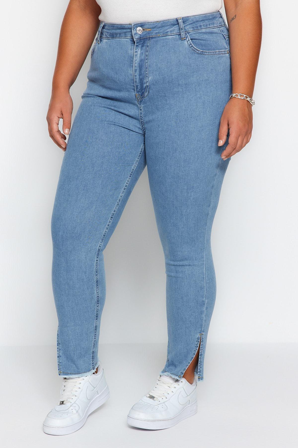 Blue Skinny Plus Size Jeans, , large image number 7