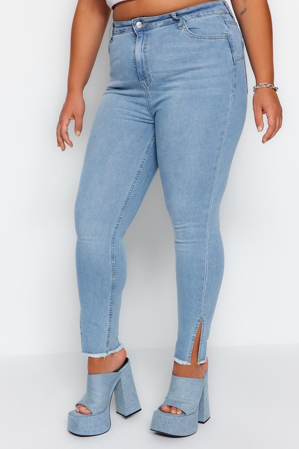 Blue Skinny Plus Size Jeans, , large image number 8