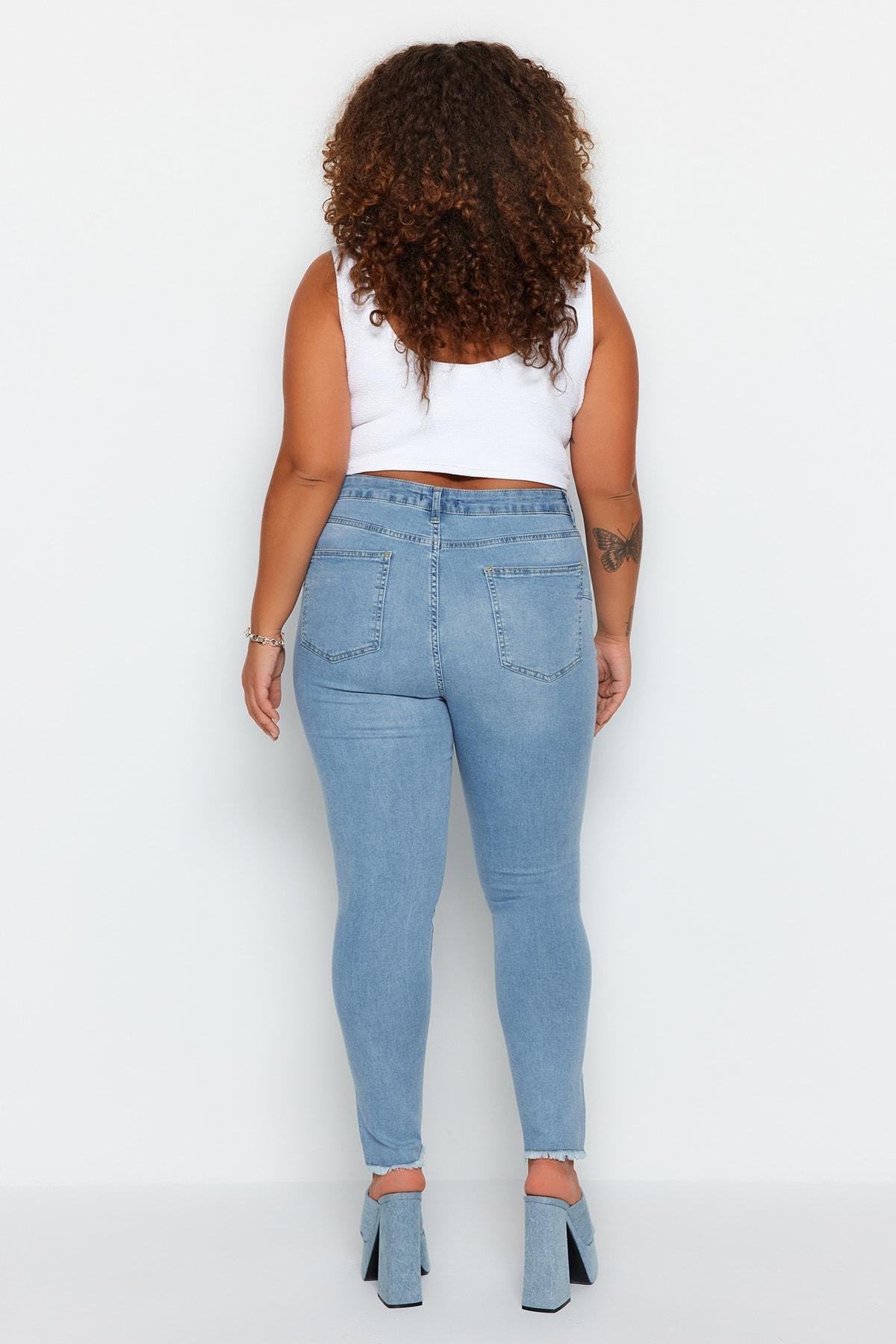 Blue Skinny Plus Size Jeans, , large image number 11