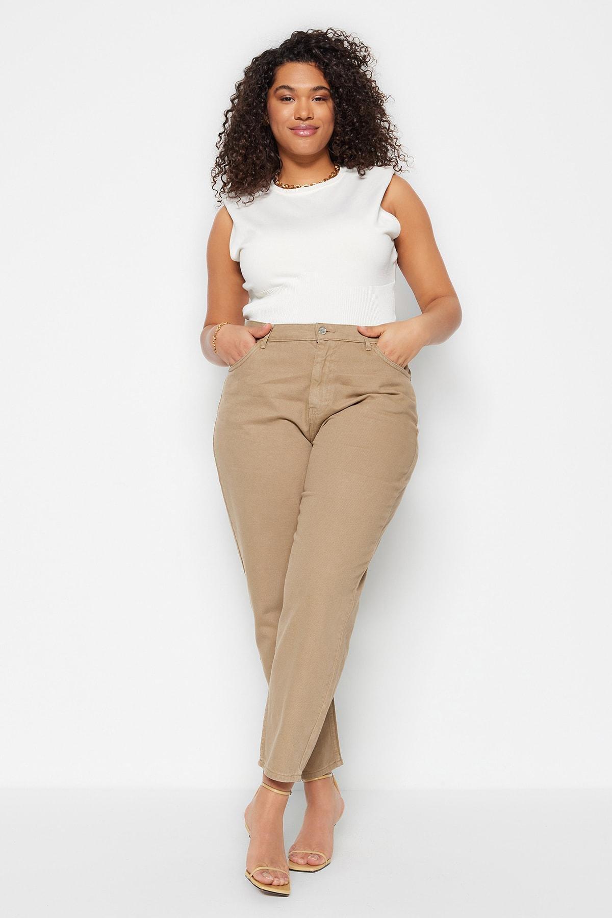 Beige Mom Plus Size Jeans | Azadea Lebanon