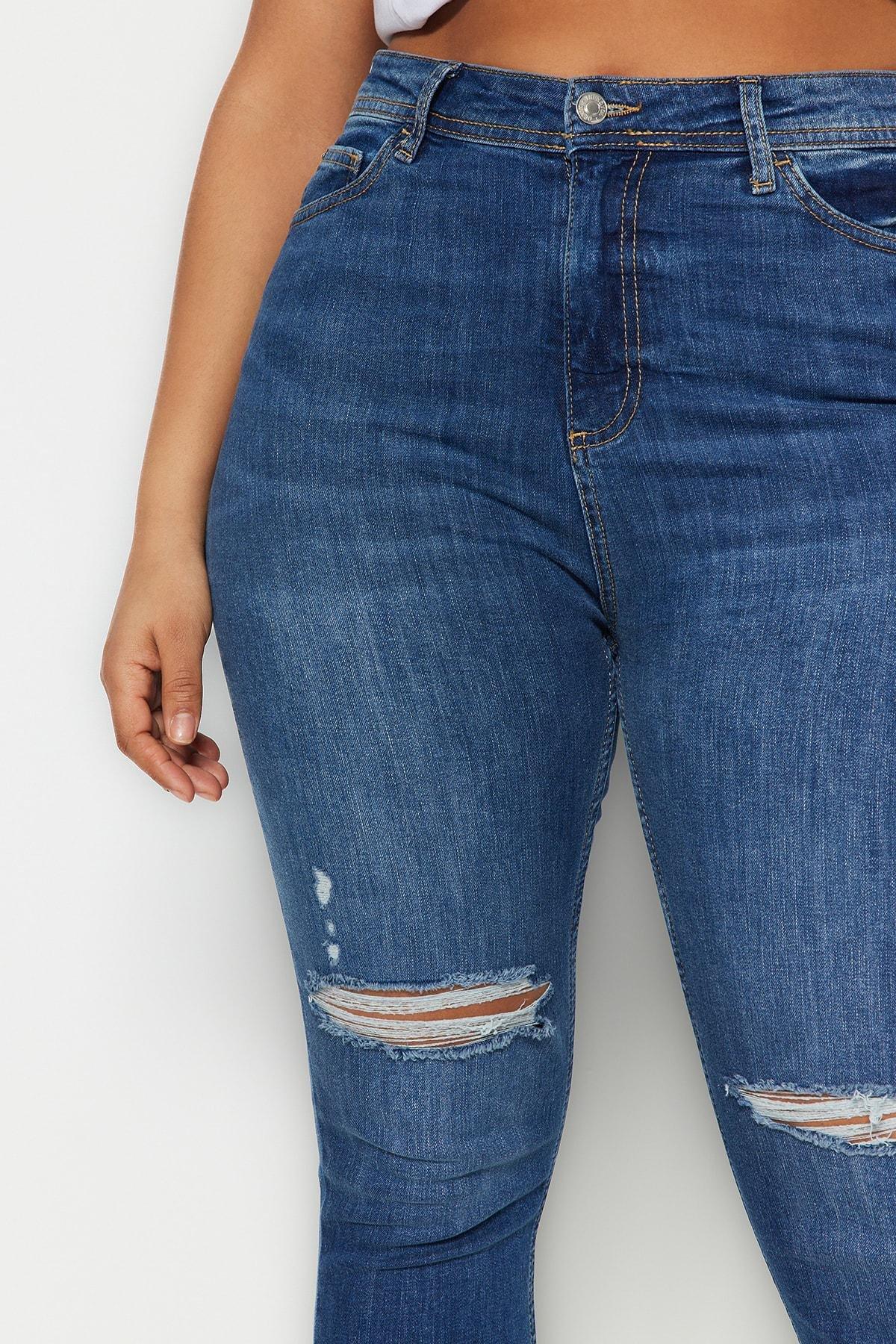 Blue Skinny Plus Size Jeans, , large image number 3