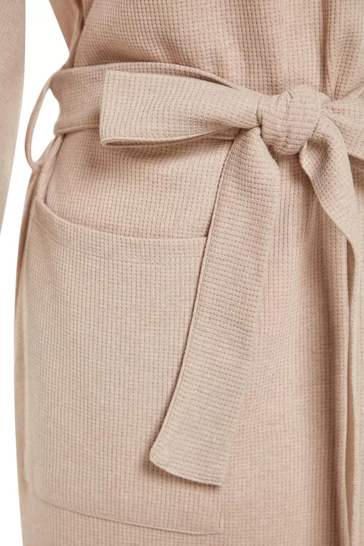 روب منزلي بحزام، بيج, Beige, large image number 5