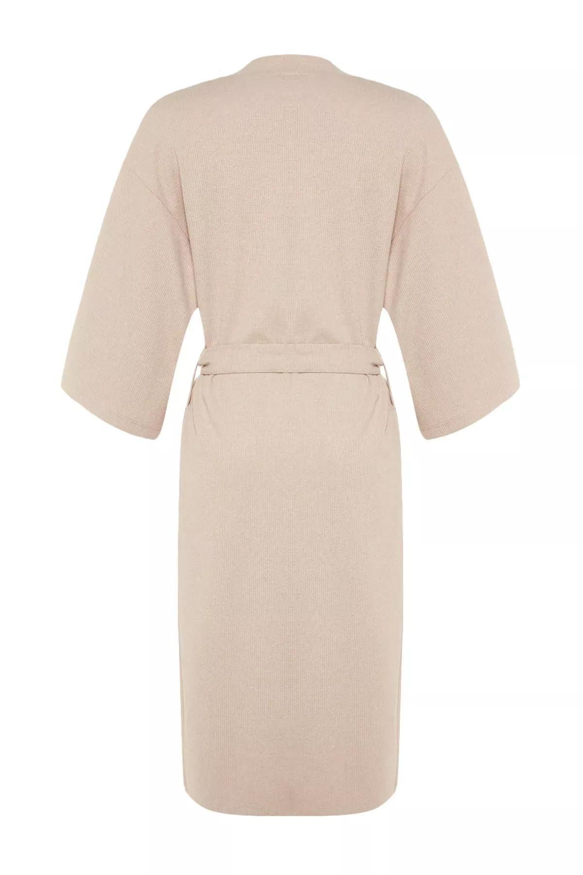 Beige Belted Dressing Gown, Beige, large image number 7