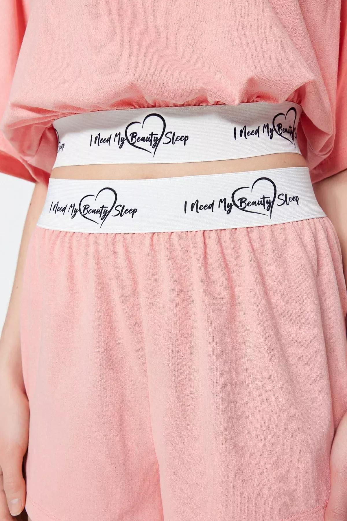 Pink Crew Neck Oversize Pajama Set, Pink, large image number 3