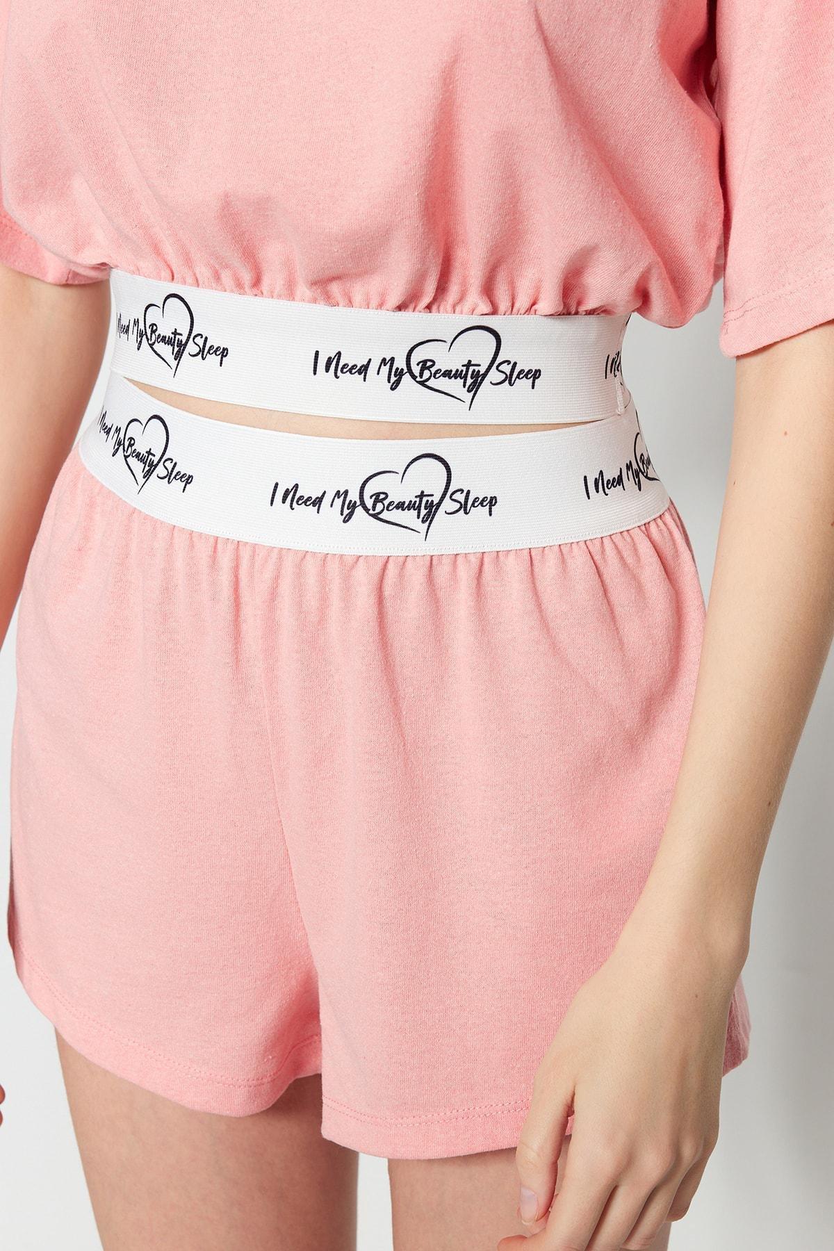 Pink Crew Neck Oversize Pajama Set, , large image number 7