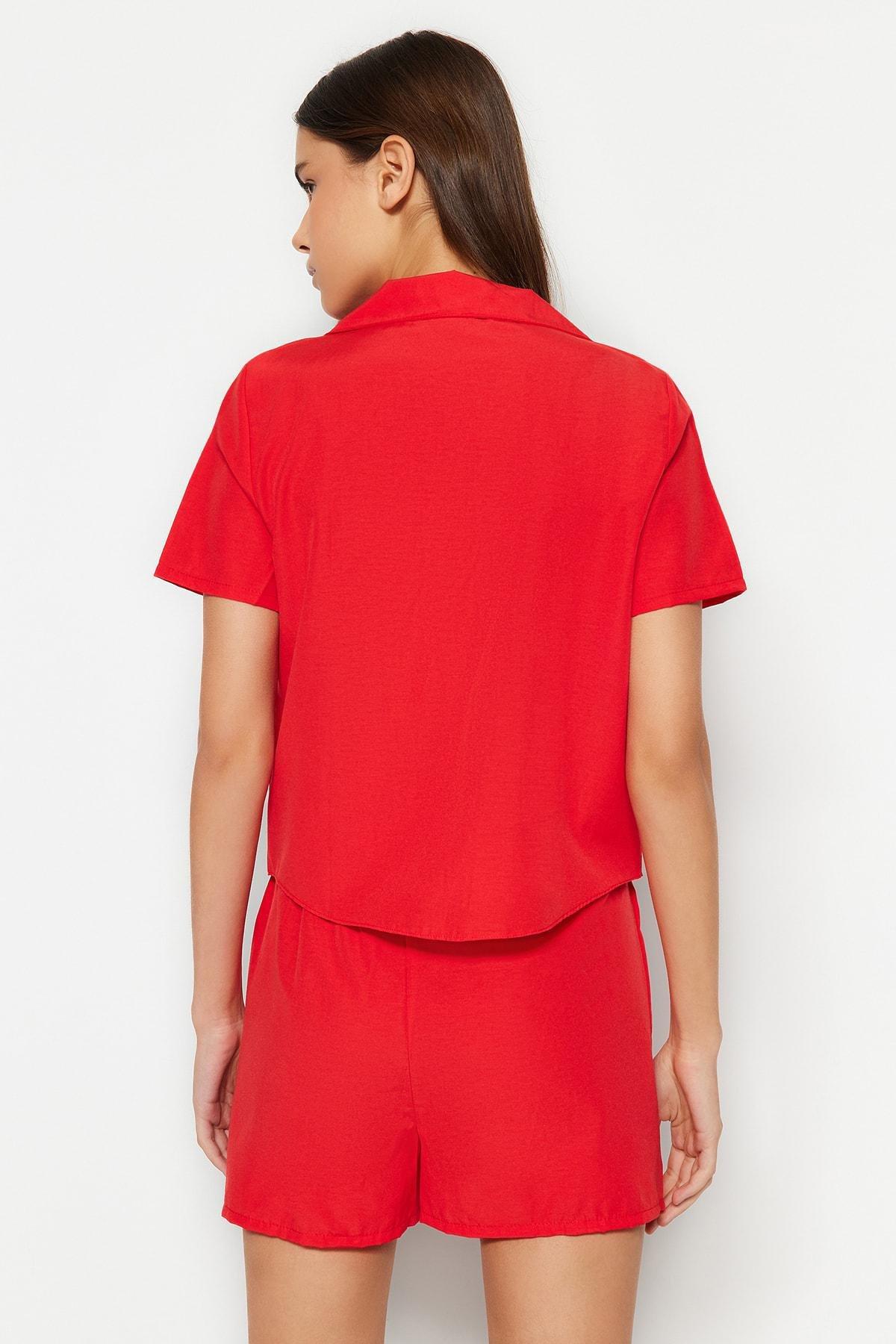 Red Relaxed Pajama Set, , large image number 4