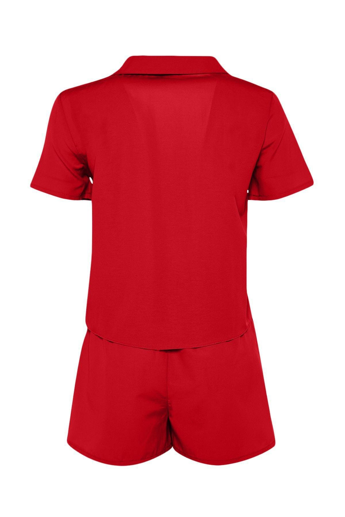 Red Relaxed Pajama Set, , large image number 6