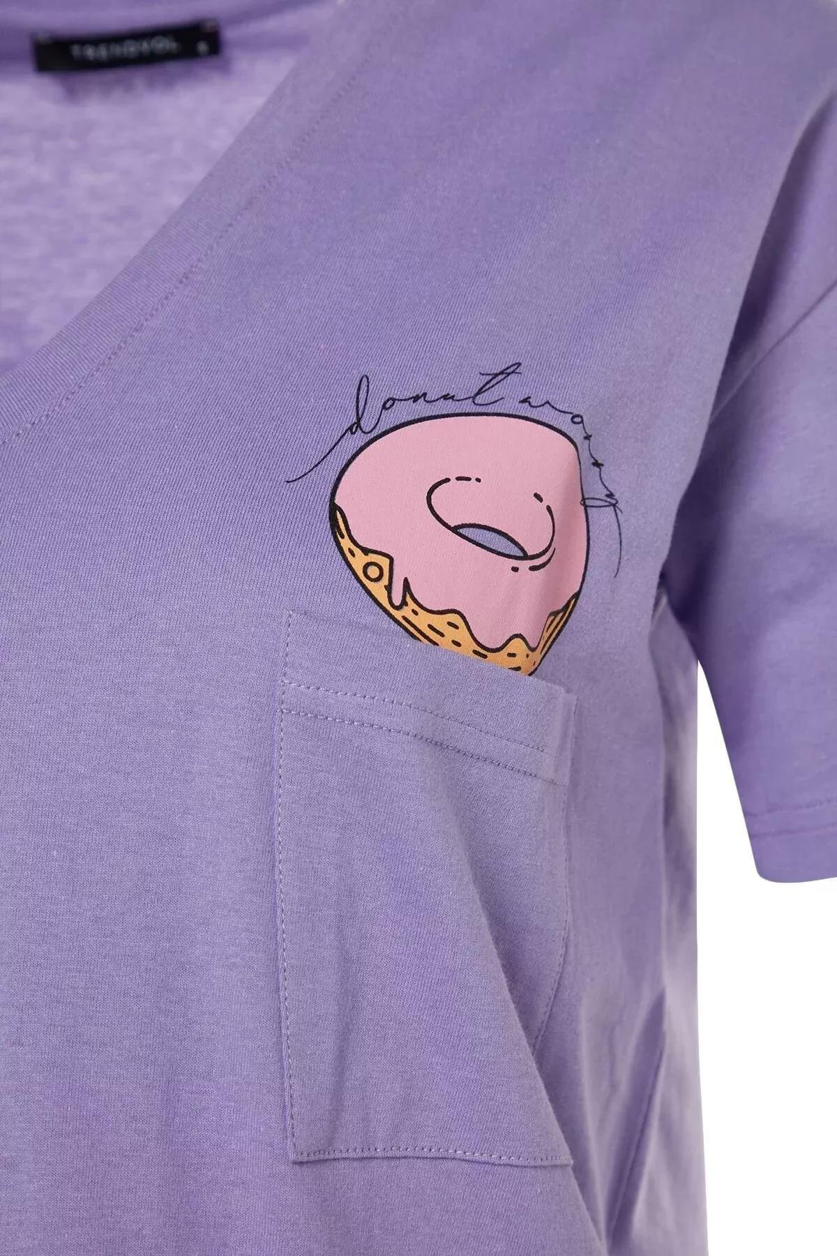 Pink V-Neck Pyjamas Set, Pink, large image number 14