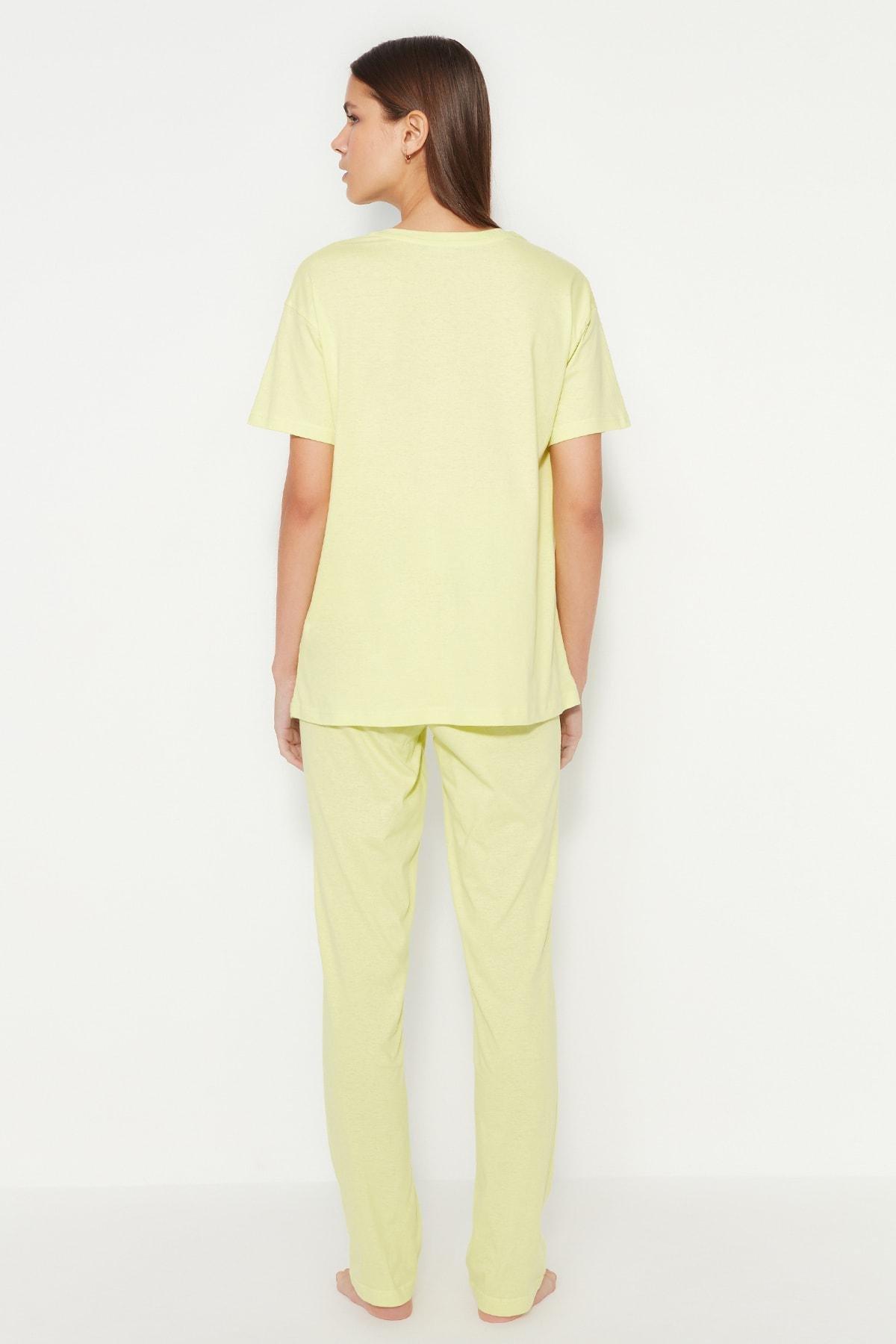 Green V-Neck Pajama Set, , large image number 7