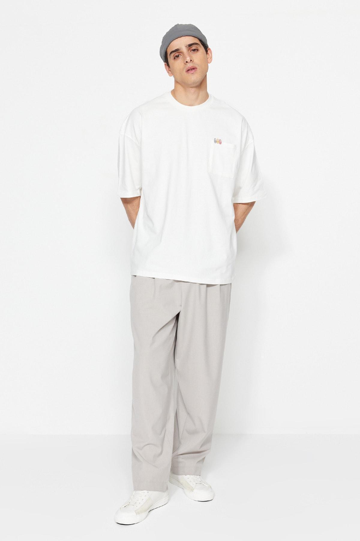 White Printed Oversize T-Shirt, , large image number 3