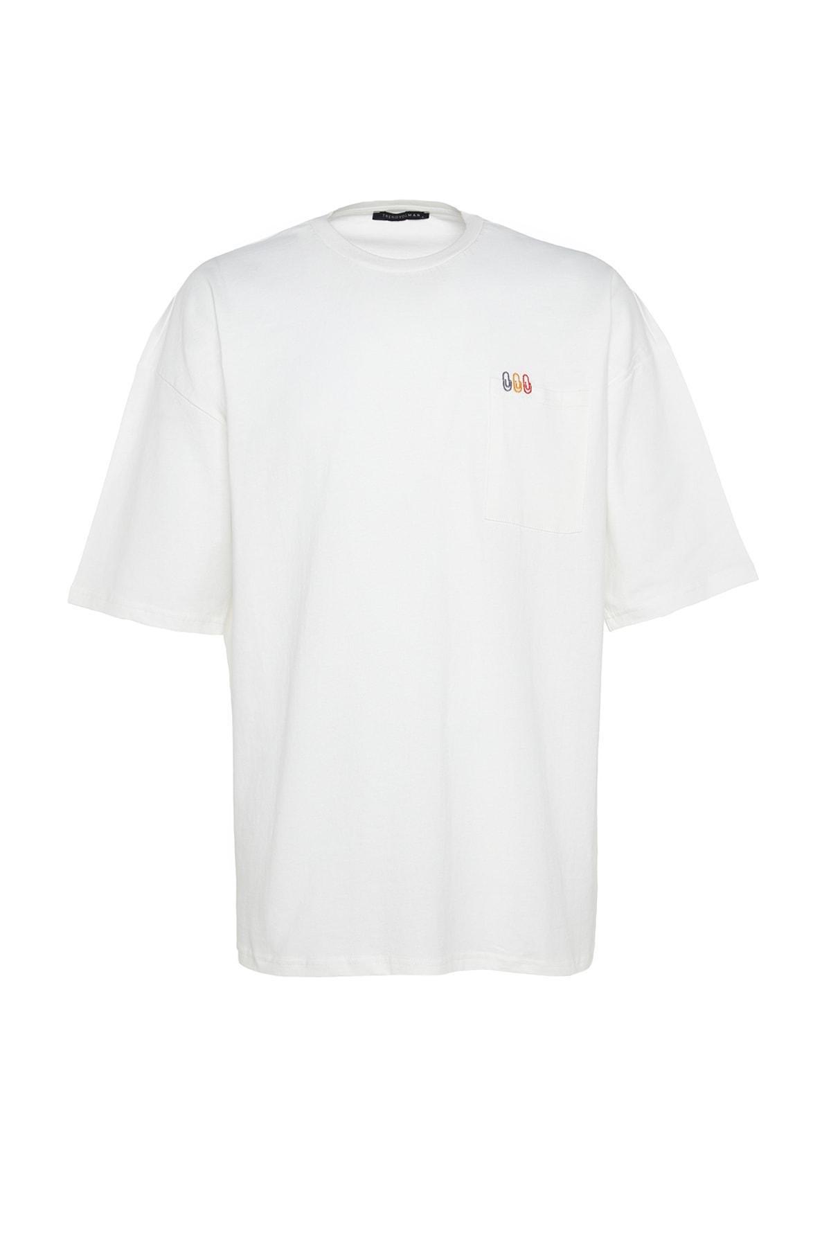 White Printed Oversize T-Shirt, , large image number 5
