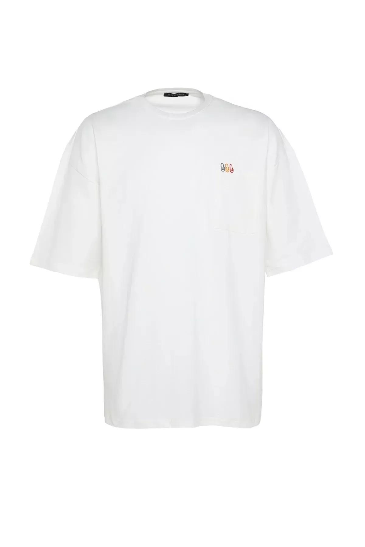 White Printed Oversize T-Shirt, Ecru, large image number 5